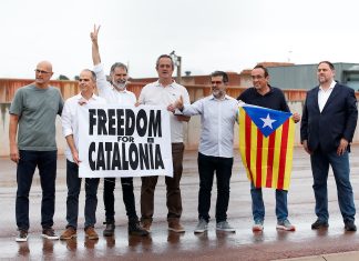 Pardoned separatists leave prison demanding freedom for Catalonia