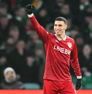 El Khannouss scores twice in Europa League play-off Morocco midfielder Bilal El Khannouss scored twice as VfB Stuttgart beat Celtic 4-1 in the first leg of their Europa League play-off in Glasgow.