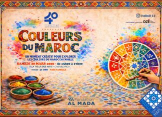 Casablanca families invited to “Colors of Morocco” art event Families in Casablanca can take part in the “Colors of Morocco” event this Saturday, March 28, at the outdoor esplanade of Villa des Arts.