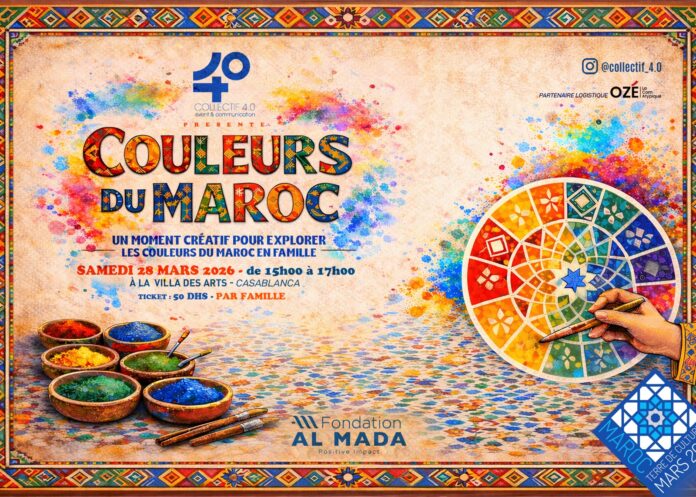 Families in Casablanca can take part in the “Colors of Morocco” event this Saturday, March 28, at the outdoor esplanade of Villa des Arts.