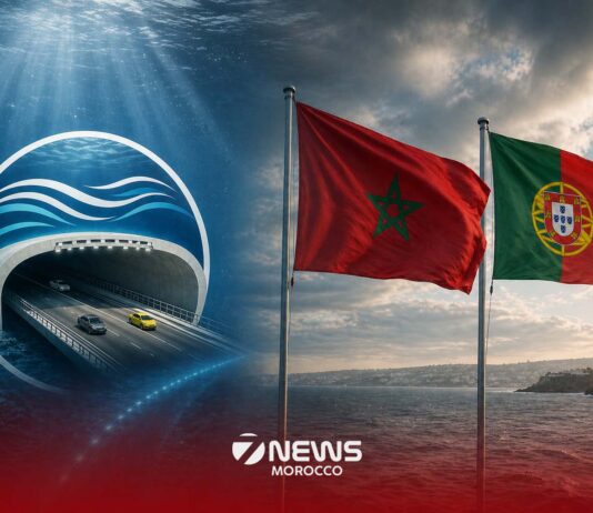 Portugal and Morocco plan €800m undersea road link across Strait of Gibraltar The proposal would link northern Morocco near Tangier with southern Portugal in the Algarve. It would be an undersea tunnel for cars and other vehicles, running beneath the Strait of Gibraltar.