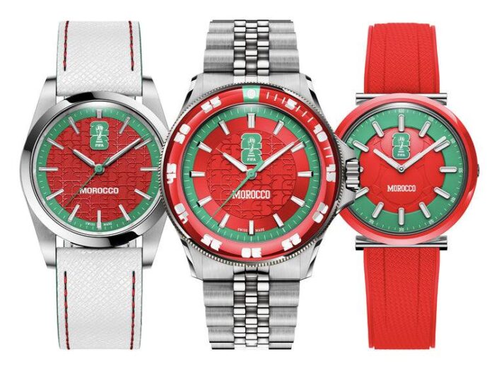 US watch brand Axia Time has launched a FIFA-licensed watch collection for the 2026 World Cup. Morocco is one of the featured teams.