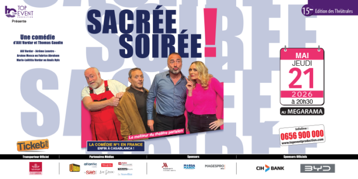The French stage comedy Sacrée Soirée will be performed in Casablanca on 21 May at Megarama Casablanca.