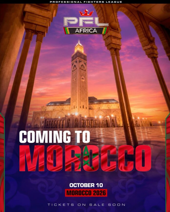 Morocco is set to host one of the biggest MMA events in Africa this year after the Professional Fighters League (PFL) confirmed that PFL Africa will come to Casablanca on 10 October.