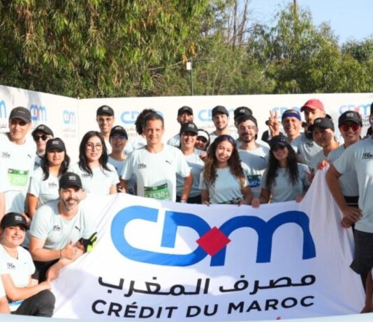 Crédit du Maroc staff join 15km Bouskoura race to promote team spirit Crédit du Maroc sees sport as a way for colleagues to connect outside work while encouraging a healthy and active lifestyle.