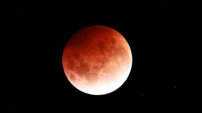 partial lunar eclipse Morocco