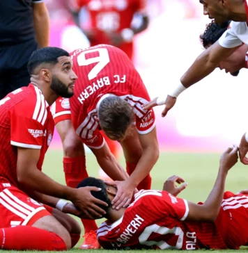 Saibari helps Musiala score, then catches him as he collapses Ismael Saibari Bayern Munich debut